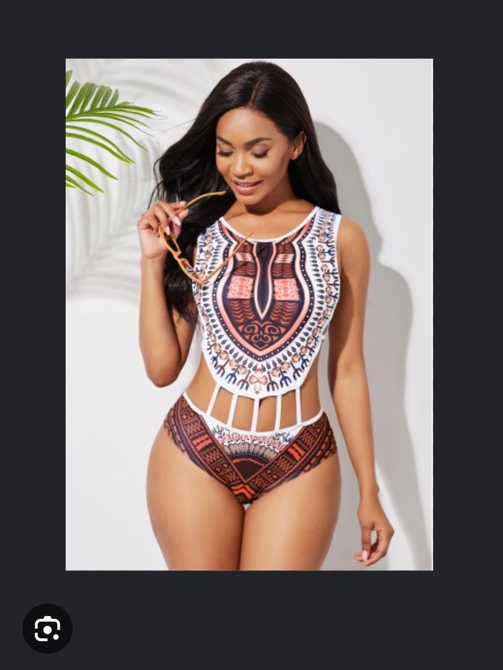 Stunning Dashiki Print Monokini Swimsuit - Size S